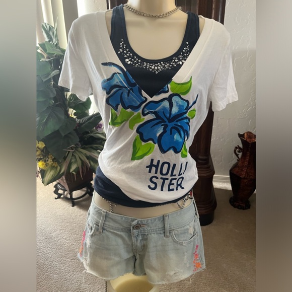 NWT Y2K Vintage Hollister V-neck top short sleeve - Picture 6 of 16